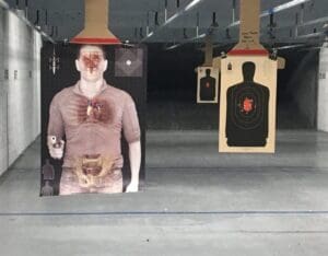 Modern Warrior Project T1 Static Threat Paper Target at indoor range