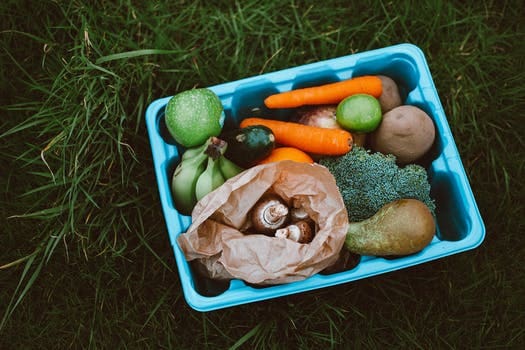 Fresh produce in a box for heirloom article