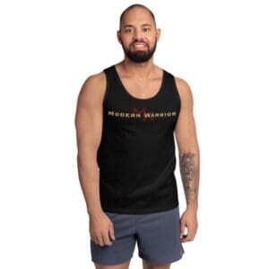 A Modern Warrior Spartan Tank Top in a Spartan tank top.