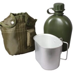 3 Piece Canteen Kit With Cover & Aluminum Cup.