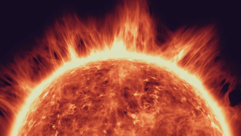 Epic sun surface flare prominence solar system