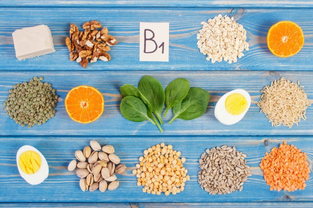 Ingredients containing vitamin B1, dietary fiber and minerals, healthy nutrition