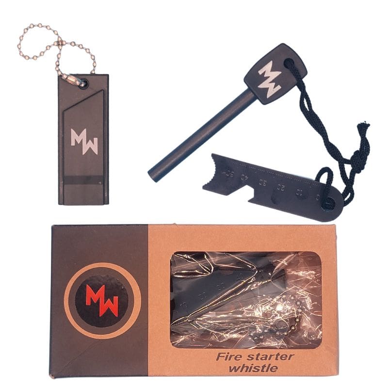 MW Large Ferro Rod and Emergency Whistle Set