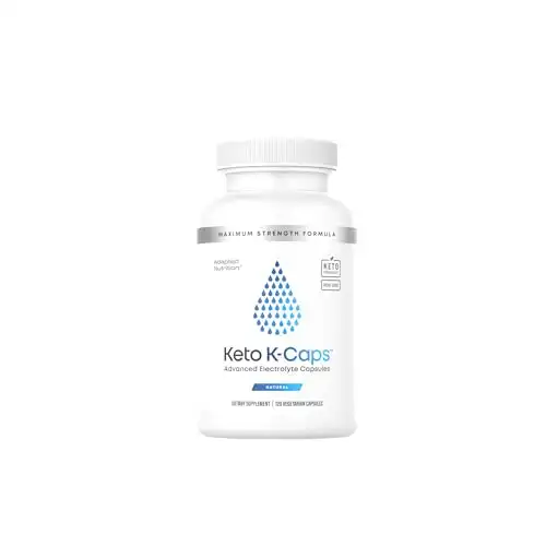 Keto K-Caps Electrolyte Capsules | Keto Approved Electrolyte Supplement | Hydrate Fast & Beat Leg Cramps | 700mg Potassium, Sodium, Magnesium | No Maltodextrin | 120 Caps